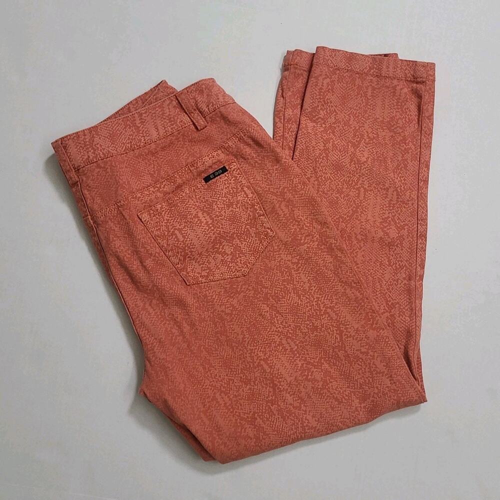 E39 by Eric Size 6 Rust Orange Printed Stretch Pants Women’s Slim Ankle Casual - Picture 4 of 9